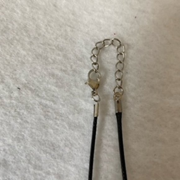 COPY - Abstract Acrylic Art Necklace And Earring Set In Pewter Bezel - Picture 7 of 13